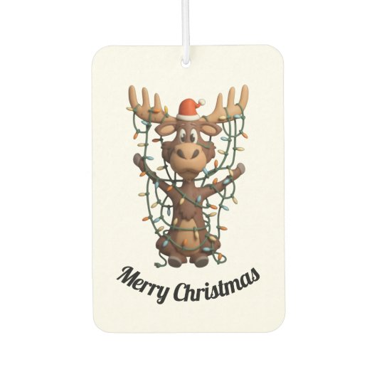 Holiday Lights Moose カーエアーフレッシュナー (正面)