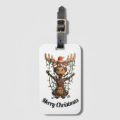 Holiday Lights Moose ラゲッジタグ (正面縦)