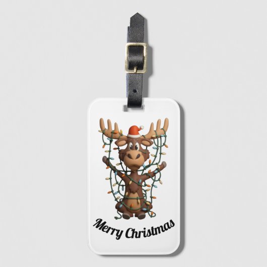 Holiday Lights Moose ラゲッジタグ (正面縦)