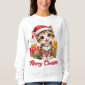 Holiday Lights & Whiskers スウェットシャツ (正面)
