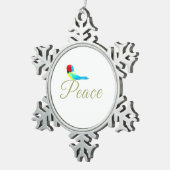 Holiday Little Bird  Messenger of Peace スノーフレークピューターオーナメント (右)
