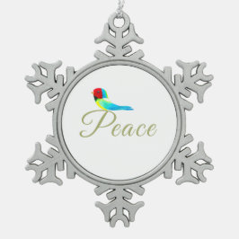 Holiday Little Bird  Messenger of Peace スノーフレークピューターオーナメント