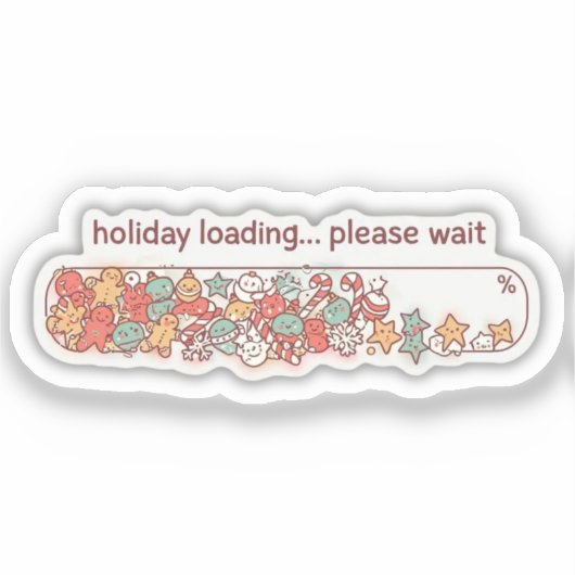 Holiday Loading Progress Bar Cute Christmas Vinyl シール (正面)
