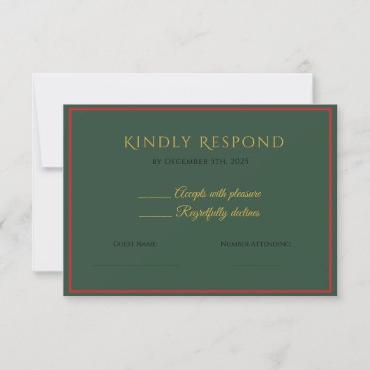 Holiday Luxe Elegant RSVP Card for Business (正面)