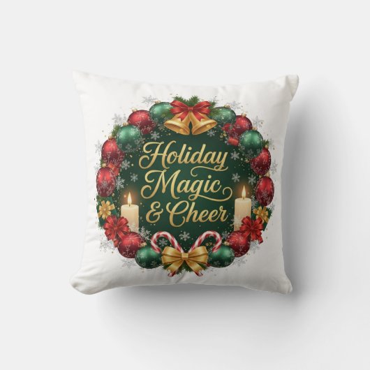 Holiday Magic & Cheer Festive Christmas  クッション (正面)