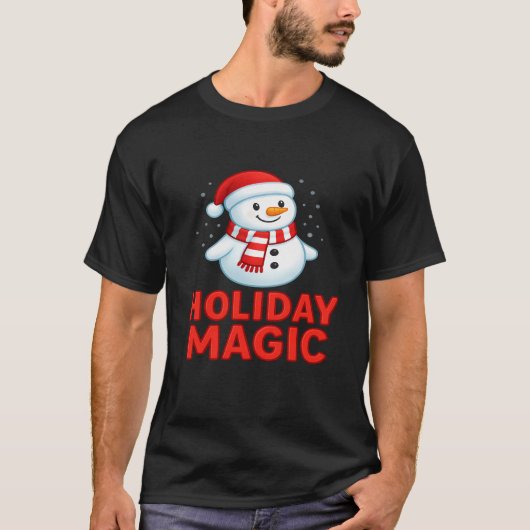 Holiday Magic Snowman Christmas Gift Tee Tシャツ (正面)