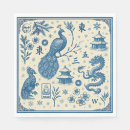 Holiday Mahjong Toile Napkins スタンダードランチョンナプキン
