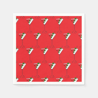 Holiday martini glass napkins スタンダードカクテルナプキン