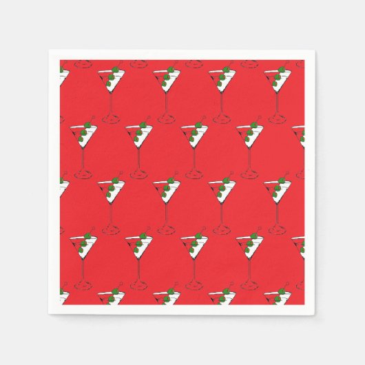 Holiday martini glass napkins スタンダードカクテルナプキン (正面)
