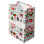 Holiday Medical with Stethoscope Christmas Nurse ミディアムペーパーバッグ (正面アングル)