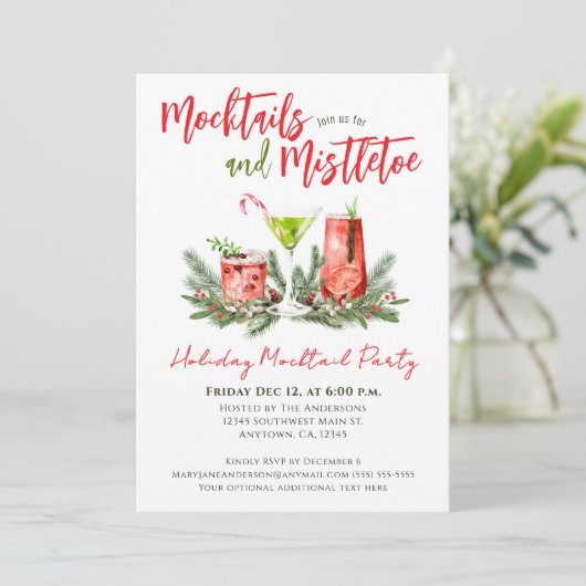 Holiday Mocktail Party Festive Drinks  招待状 (スタンド正面)