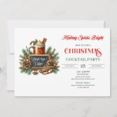 Holiday modern Christmas cocktail party invitation 招待状 (正面)