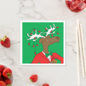 Holiday Moose Cocktail Napkin スタンダードカクテルナプキン (インサイチュ)