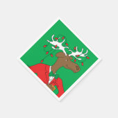 Holiday Moose Cocktail Napkin スタンダードカクテルナプキン (角)