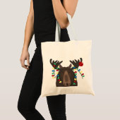 Holiday Moose Tote Bag トートバッグ (正面(商品))
