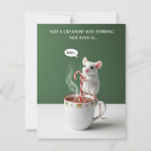 Holiday Mouse Oops Stirring Cup Funny Xmas Card シーズンカード (正面)