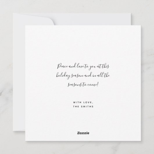 Holiday Navy Blue Christmas Trees Greeting Silver シーズンカード (裏面)