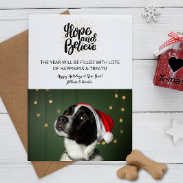 Holiday & New Year Hope & 信じ Pet Dog Photo シーズンカード