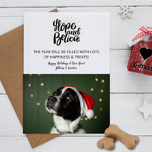 Holiday & New Year Hope & 信じ Pet Dog Photo シーズンカード