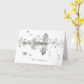 Holiday, New Year: Peace-birds:  Holiday Card カード (黄色い花)