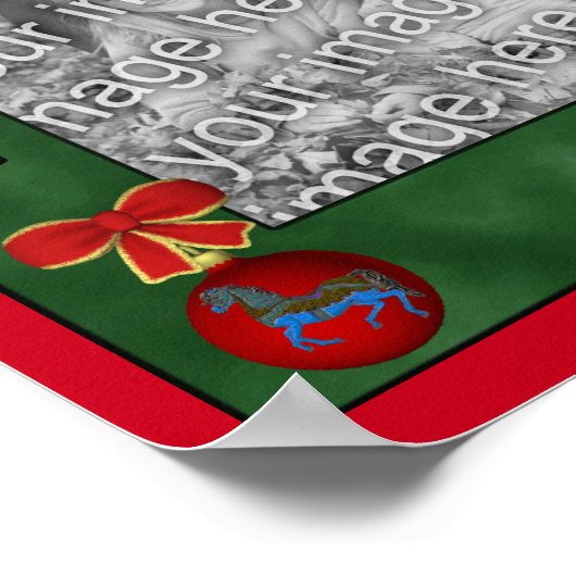 Holiday Nutcrackerのオーナメントフレームあなたの写真を追加 ポスター (角)