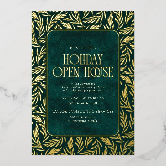 Holiday Open House 箔招待状 (正面)