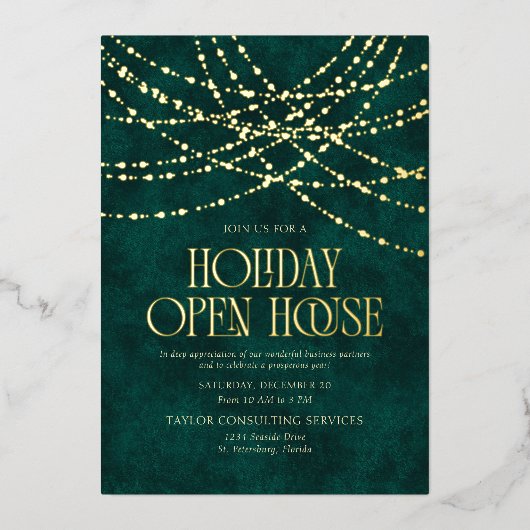 Holiday Open House Invitation 箔招待状 (正面)