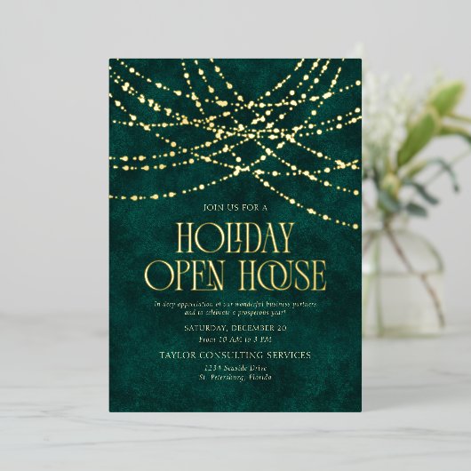 Holiday Open House Invitation 箔招待状 (立ち正面)