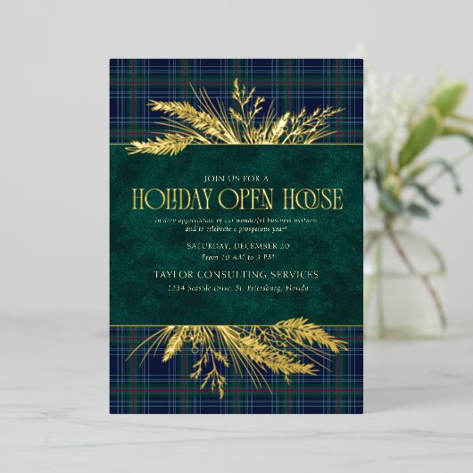 Holiday Open House Invitation 箔招待状 (立ち正面)