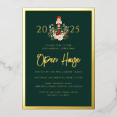 Holiday Open House Nutcracker Christmas Party 箔招待状 (正面)