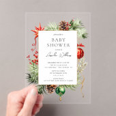 Holiday Ornament Acrylic Baby Shower Invitation アクリル招待状 (インサイチュ (ポータブル))