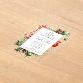 Holiday Ornament Acrylic Baby Shower Invitation アクリル招待状 (レイダウン)