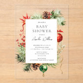 Holiday Ornament Acrylic Baby Shower Invitation アクリル招待状 (正面)