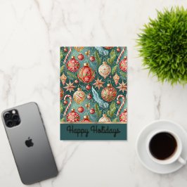 Holiday Ornaments 箔グリーティングカード