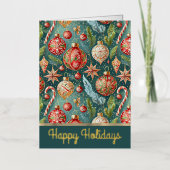 Holiday Ornaments 箔グリーティングカード (正面)