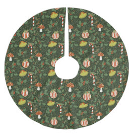 Holiday ornaments Dark Green Tree Skirt ブラッシュドポリエステルツリースカート