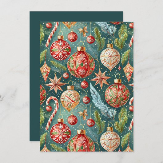 Holiday Ornaments Party Invitation 招待状 (正面/裏面)