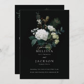 Holiday Painterly Hydrangea Winter Wedding 招待状 (正面/裏面)