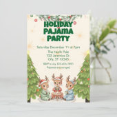 Holiday Pajama Party, reindeer and cocoa 招待状 (スタンド正面)