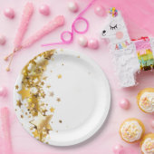 Holiday Paper Plates Gold Stars ペーパープレート (パーティー)