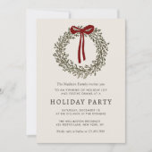 Holiday Party Festive Christmas Wreath Invitation 招待状 (正面)