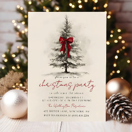 Holiday Party Festive Christmas Wreath Invitation 招待状