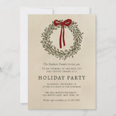 Holiday Party Festive Christmas Wreath Invitation 招待状 (正面)