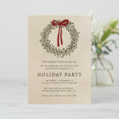 Holiday Party Festive Christmas Wreath Invitation 招待状 (スタンド正面)
