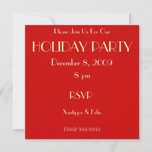 Holiday Party Invitation 招待状 (裏面)