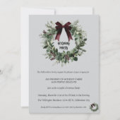 Holiday Party Invitation Elegant Christmas Wreath 招待状 (正面)