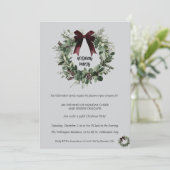 Holiday Party Invitation Elegant Christmas Wreath 招待状 (スタンド正面)