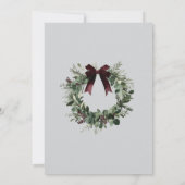 Holiday Party Invitation Elegant Christmas Wreath 招待状 (裏面)