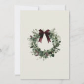 Holiday Party Invitation Elegant Christmas Wreath 招待状 (裏面)