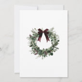 Holiday Party Invitation Elegant Christmas Wreath 招待状 (裏面)